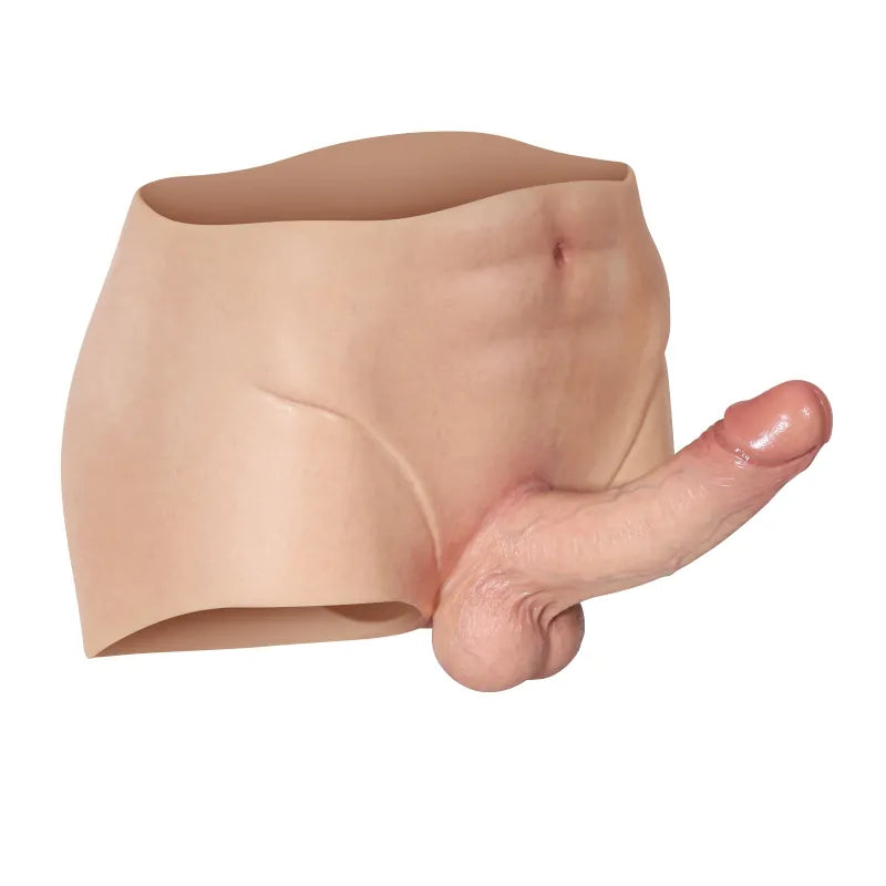 7.2" Full-Wrap Silicone Underwear Strap-On Dildo with Soft Cyber Skin