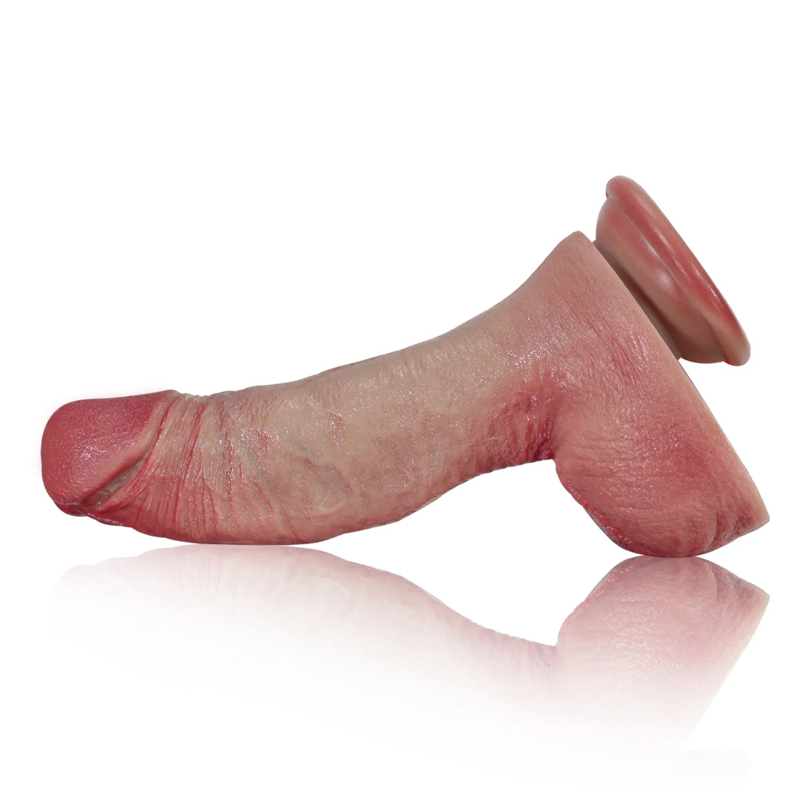 7.5" Lifelike Beginner Silicone Curved Small Dildo