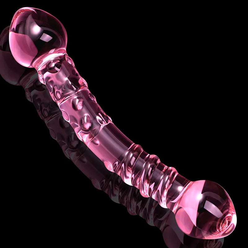 7 Inch Curved Double-end Thread Glass Dildo
