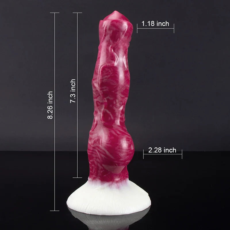 8.26Inch Lifelike Silicone Dog Dildo With Realistic Testis