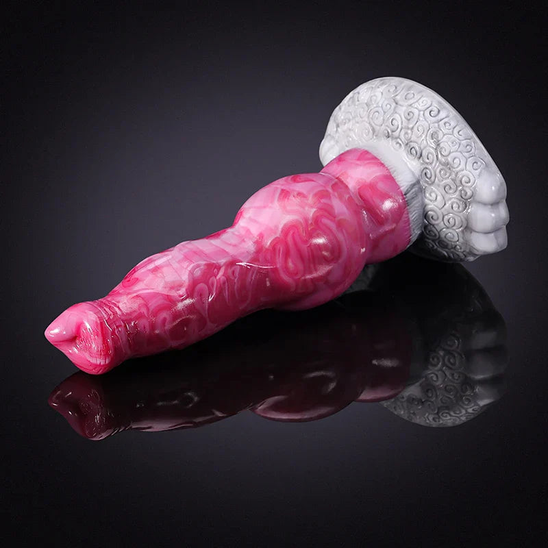 8.27Inch Lifelike Pink Silicone Dog Dildo