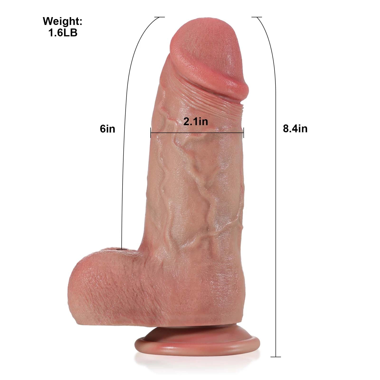 8.46" Realistic Strong Textured Silicone Short Thick Dildo