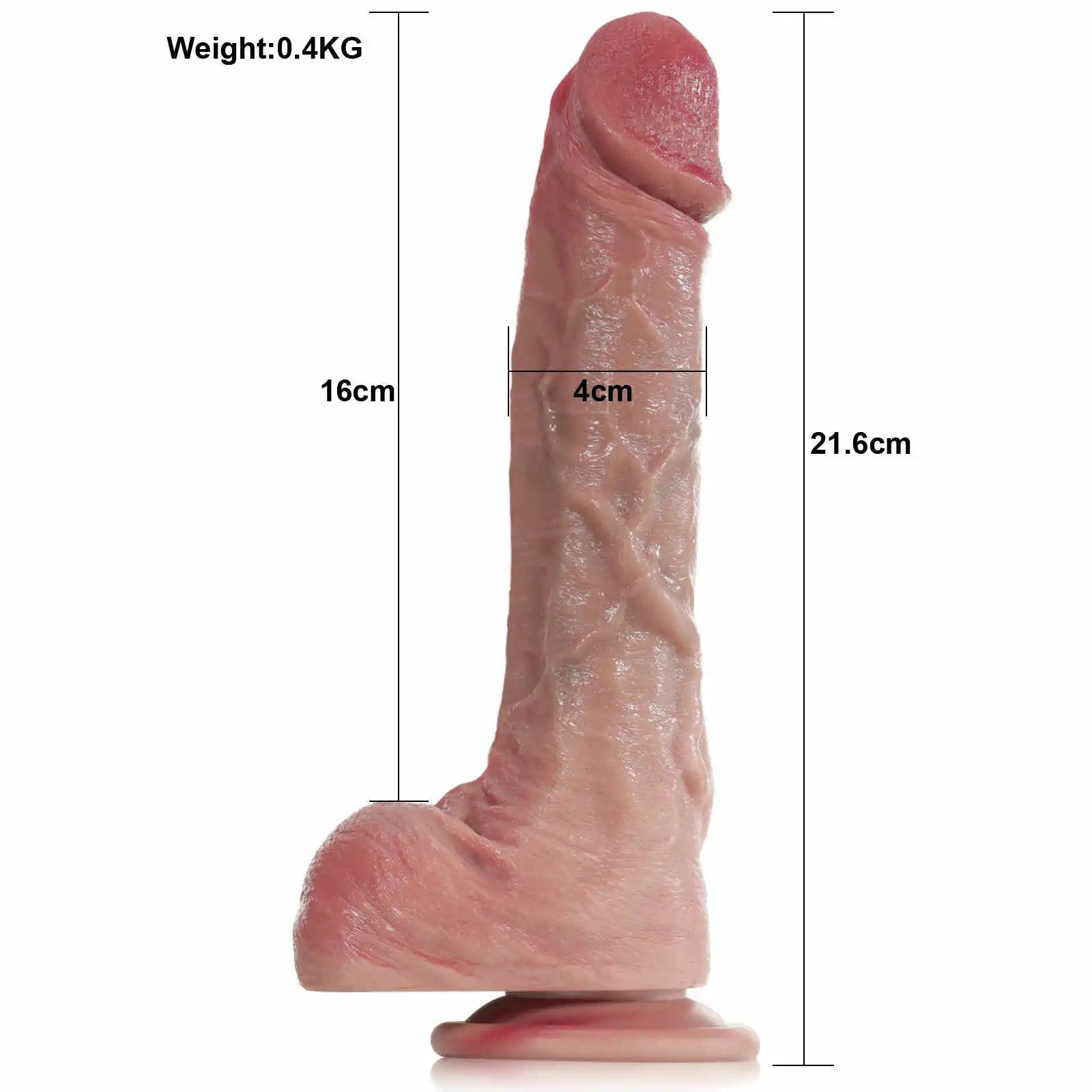 8.5 Realistic Flesh Silicone Dildo for Beginners