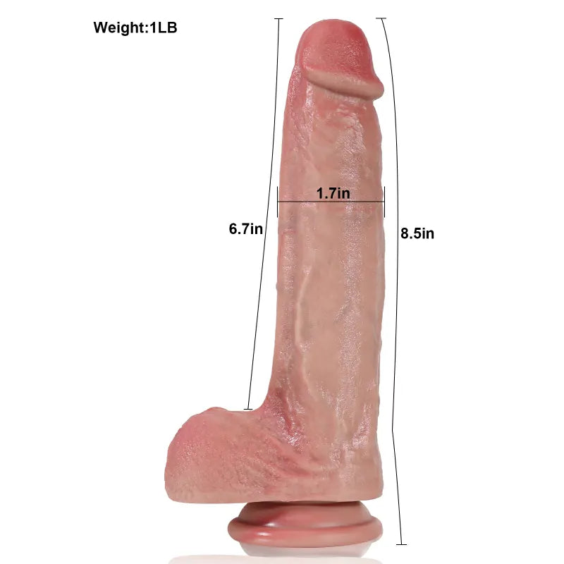 8.5 Realistic Silicone Dildo with Flexible Keel