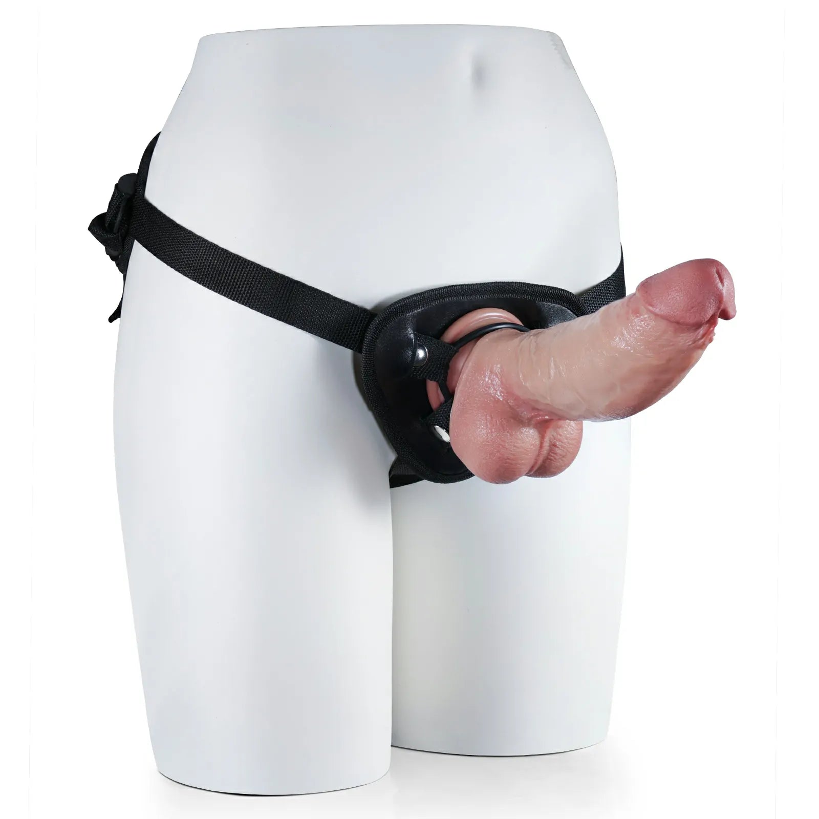 8.6"  Realistic Soft Flesh Like Thick Silicone Short Fat Strap on dildo