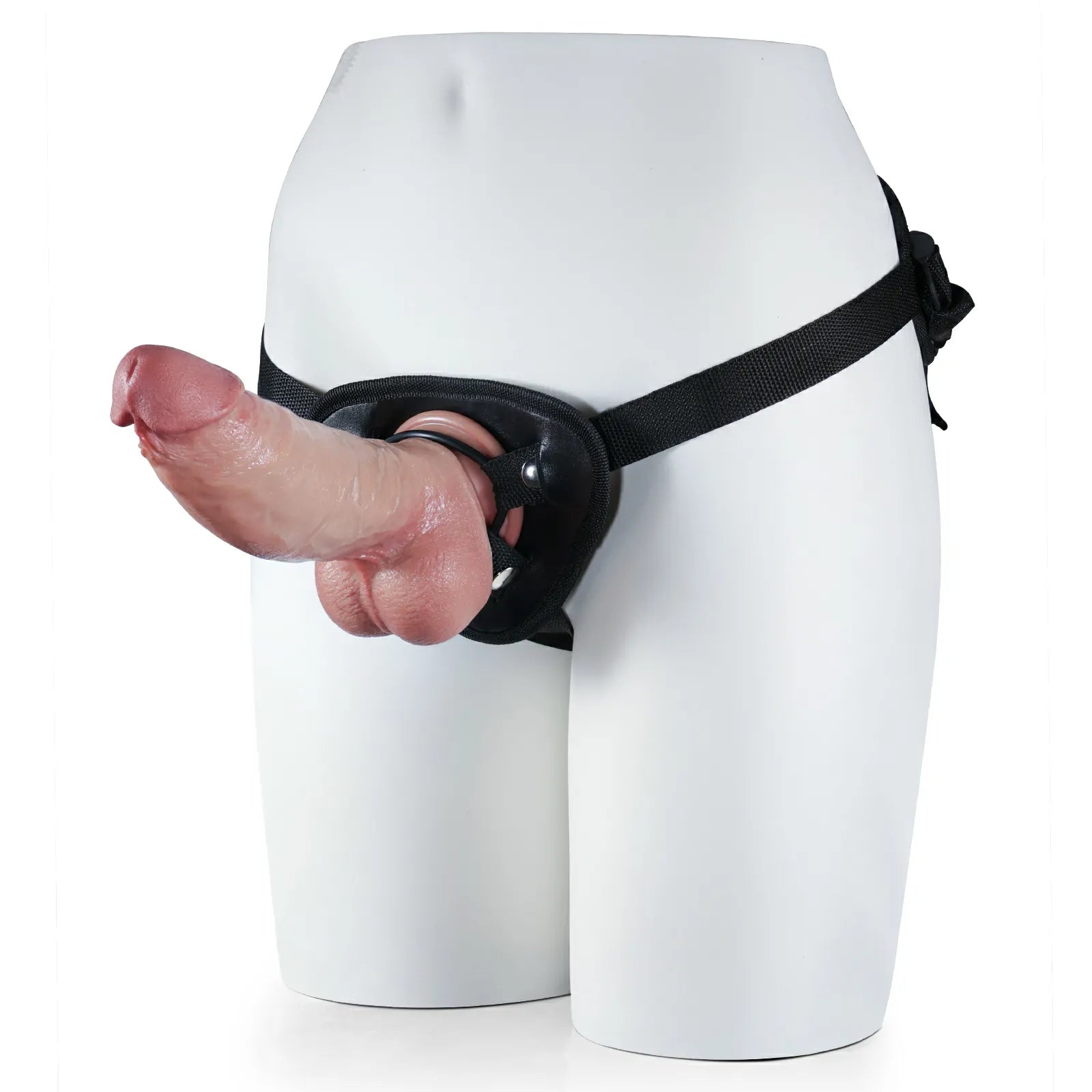 8.6"  Realistic Soft Flesh Like Thick Silicone Short Fat Strap on dildo