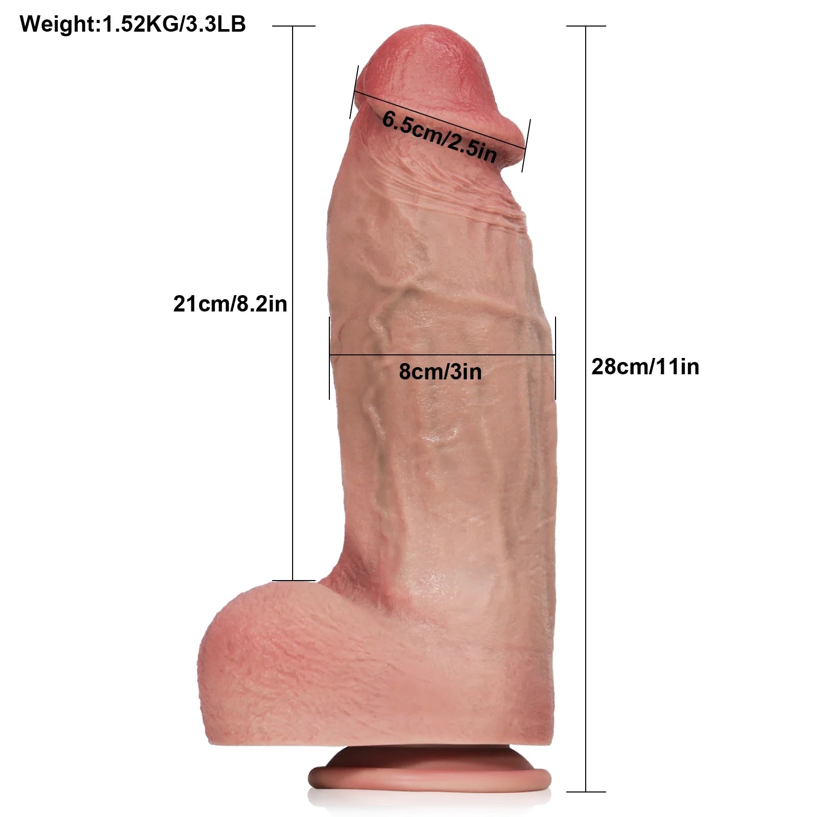 9-11" Ultra Thick Silicone Big Dildo - 2 Sizes