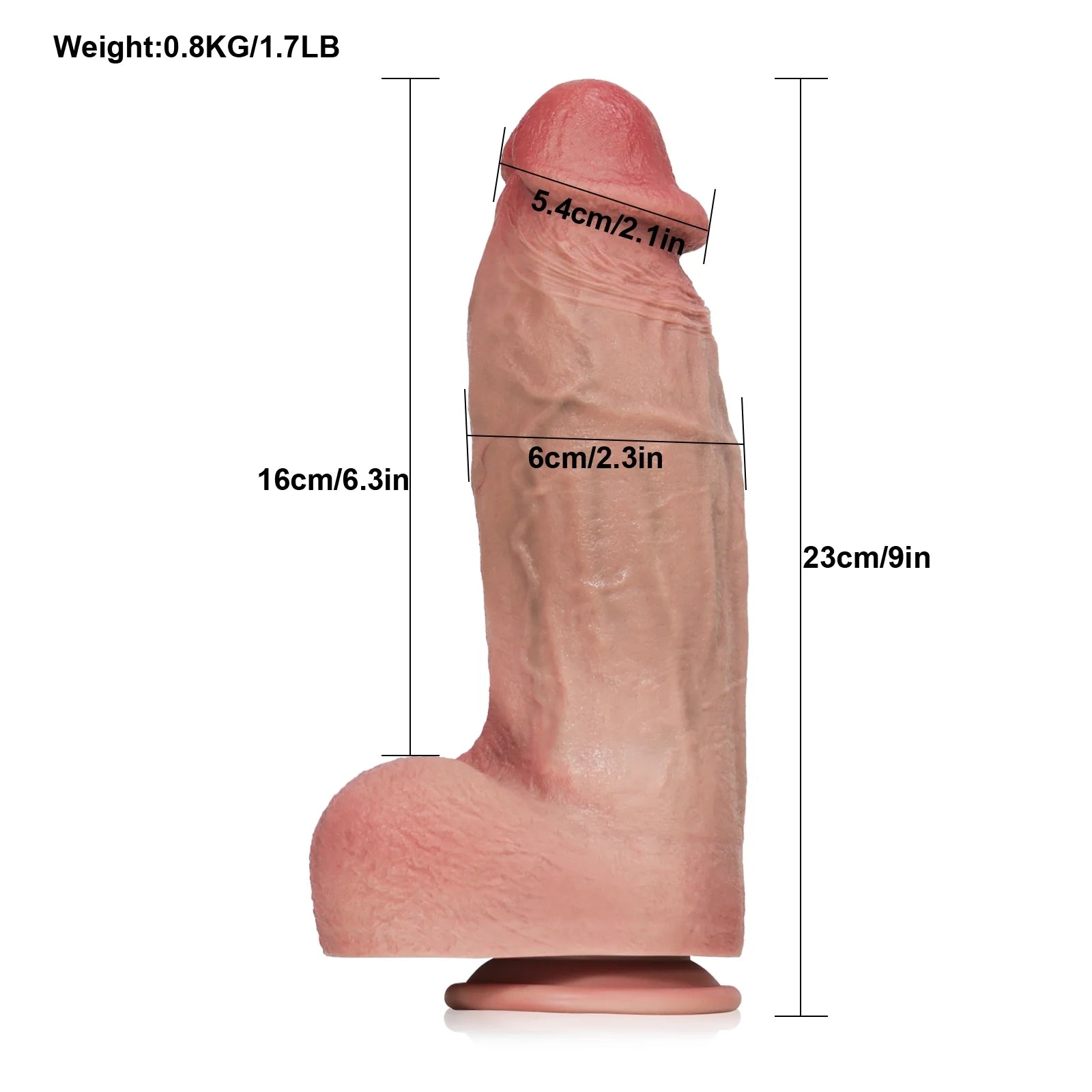 9-11" Ultra Thick Silicone Big Dildo - 2 Sizes