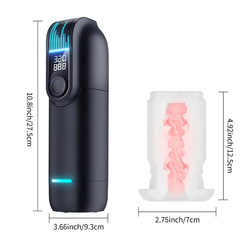 Dual Heating 9 Voice Modes Intelligent Auto Leten Male Masturbators
