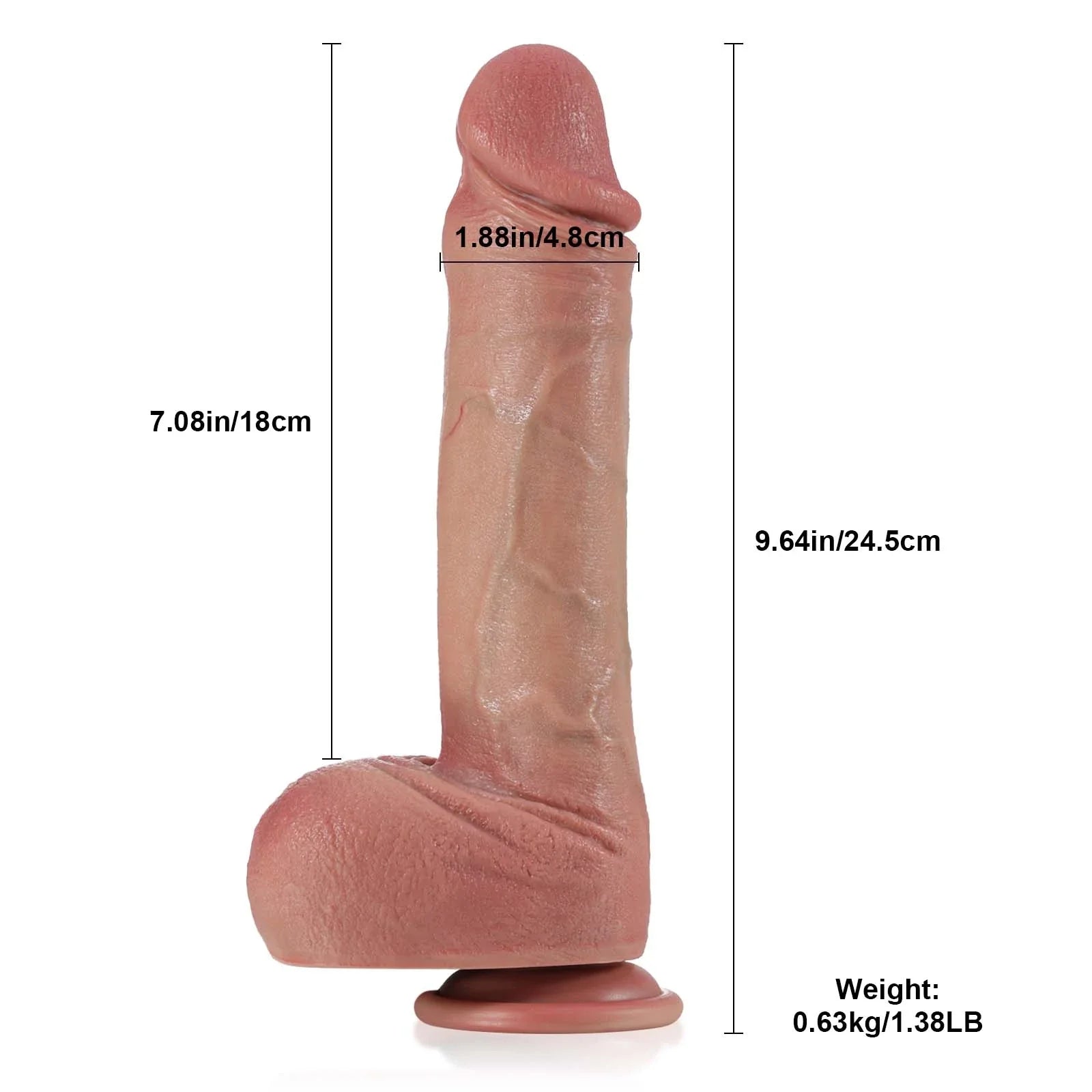 9.64 Ultra Realistic Silicone Dildo with Suction Cup