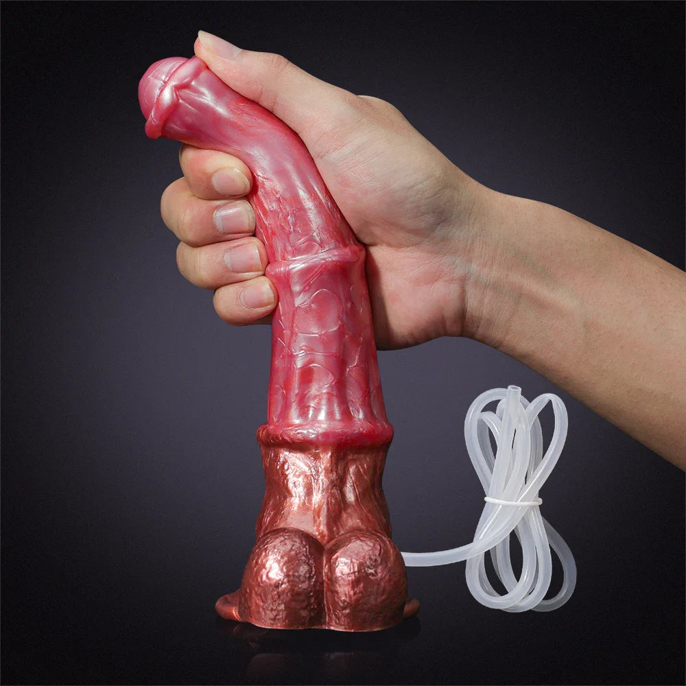 9.65Inch Silicone Knotted Squirting Big Horse Dildo