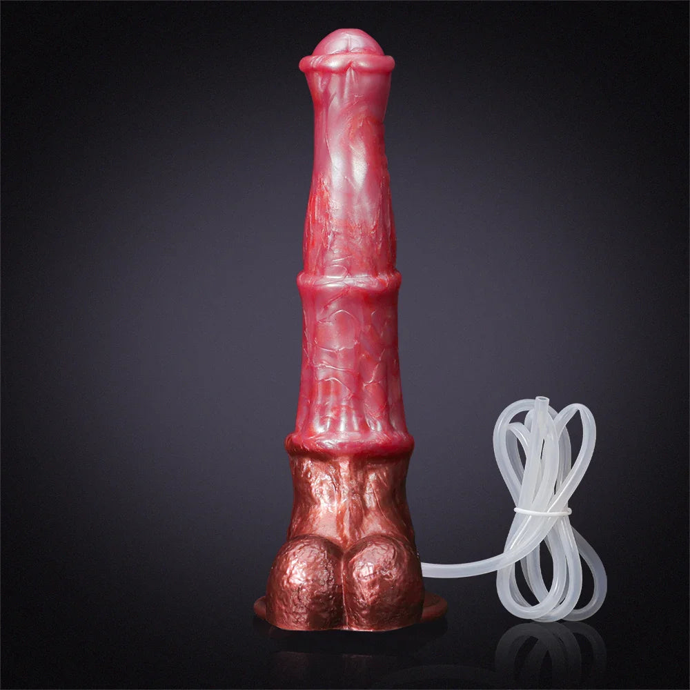 9.65Inch Silicone Knotted Squirting Big Horse Dildo