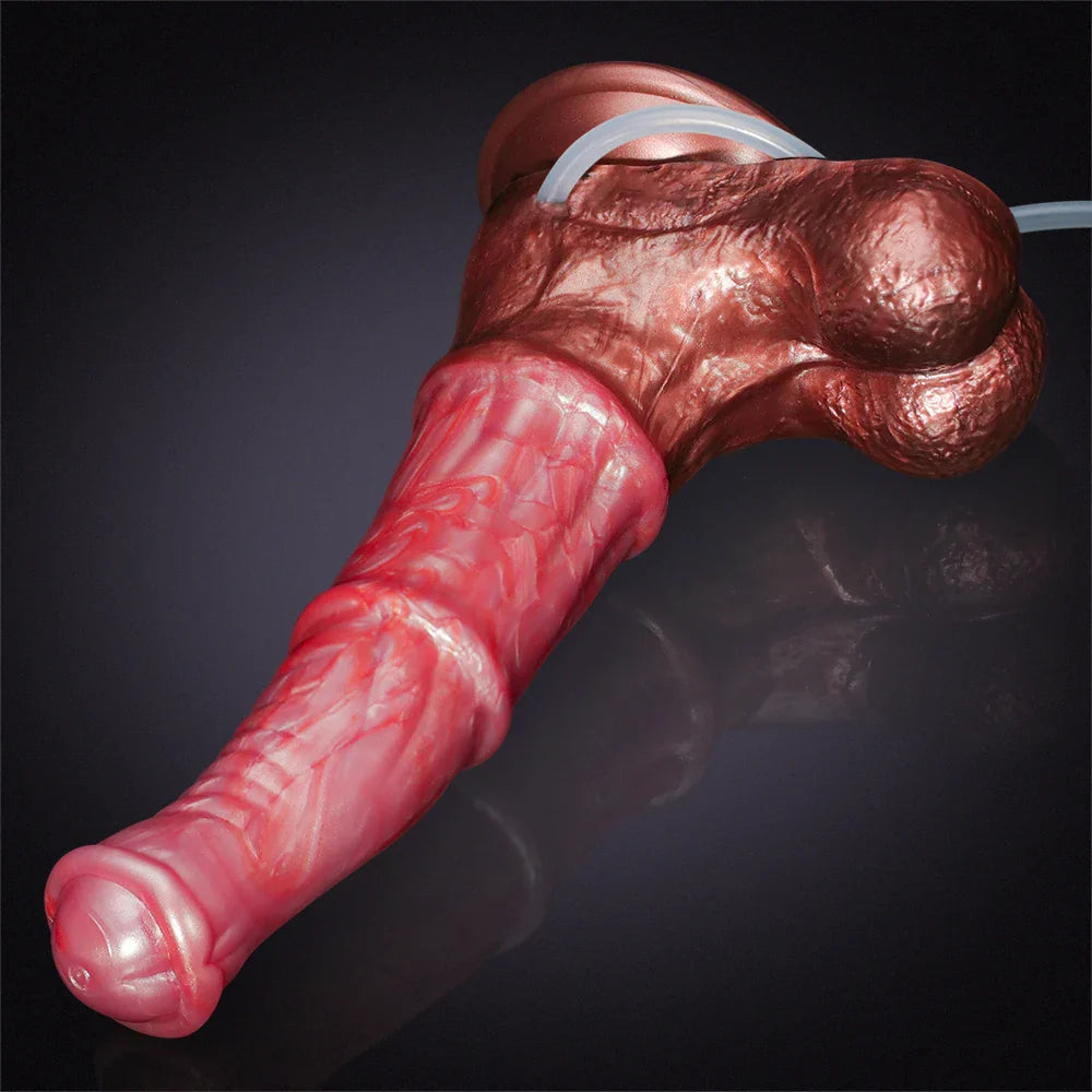 9.65Inch Silicone Knotted Squirting Big Horse Dildo