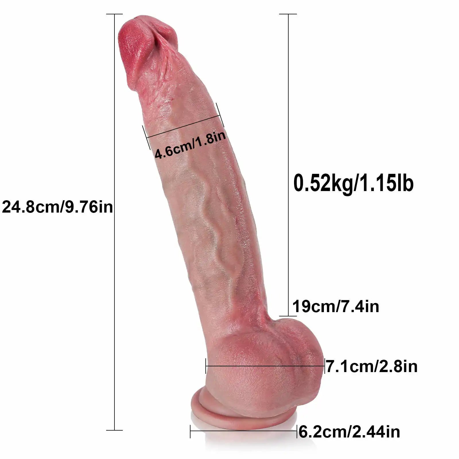 9.7 Realistic Skin Soft Dildo With Keel