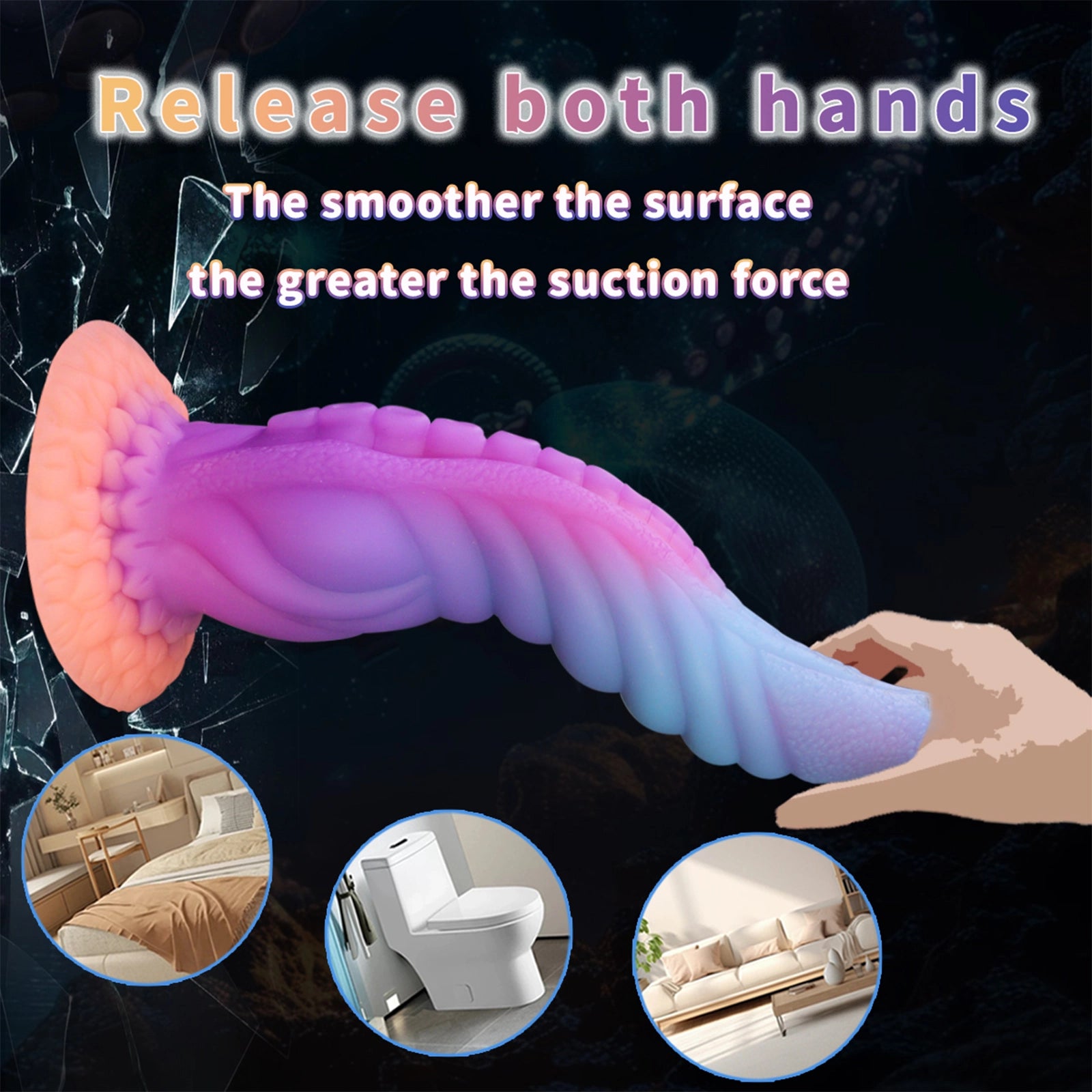 9.8 Colorful Tentacle Dildo with Textured Suction Cup