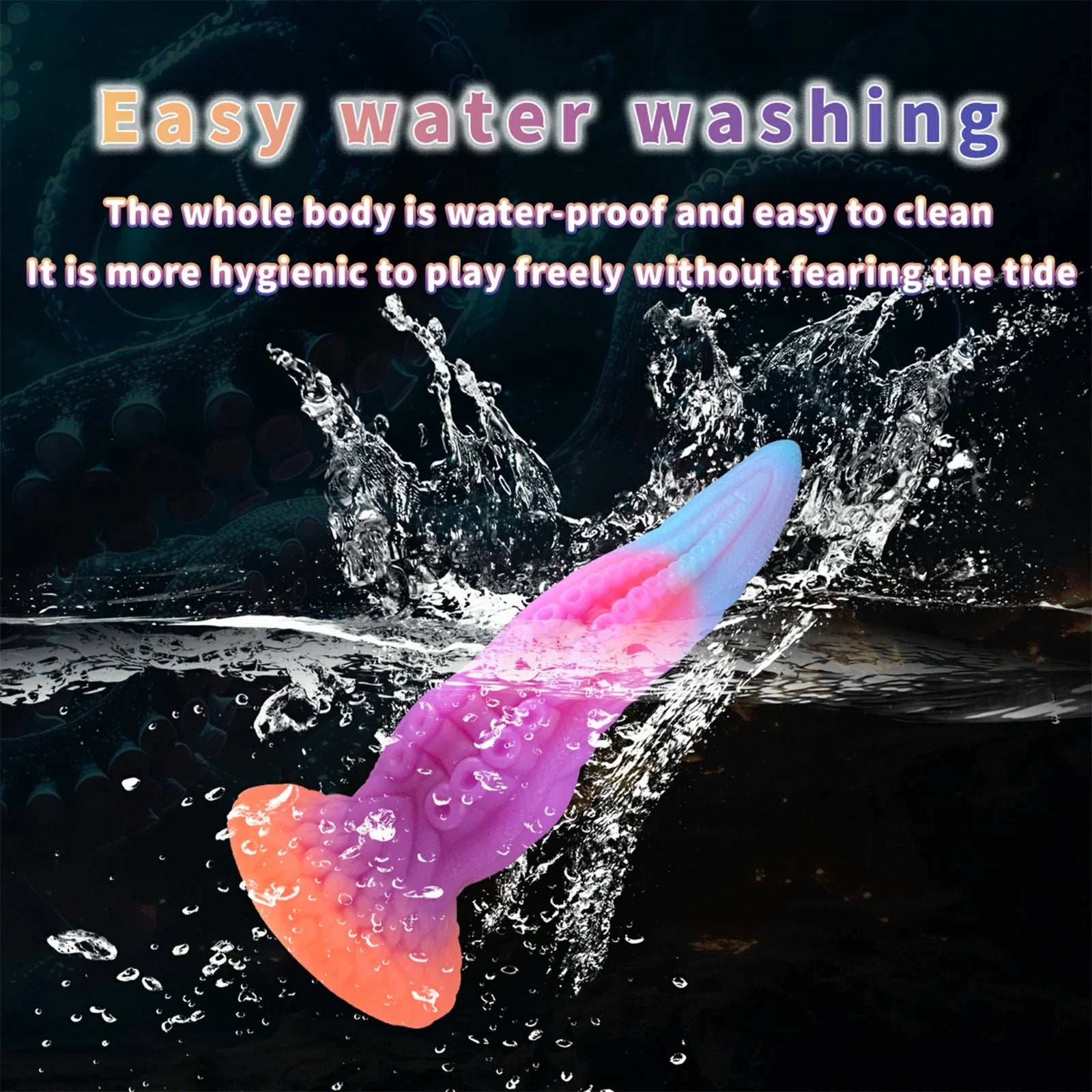 9.8 Inch Glow in the Dark Silicone Tentacle Dildo Suction Cup