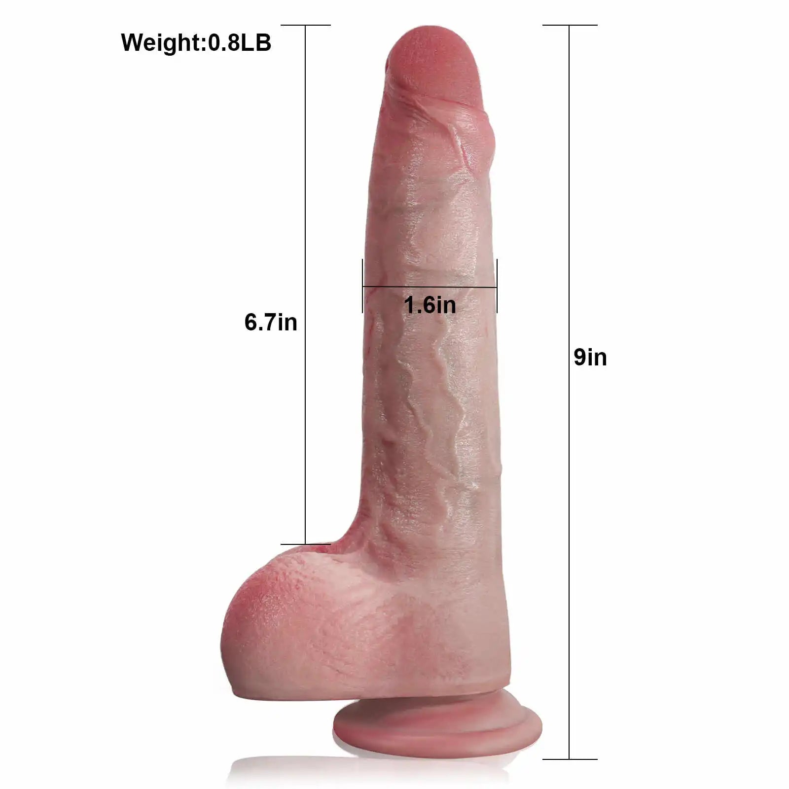 9 Realistic Skin Touch Silicone Dildo