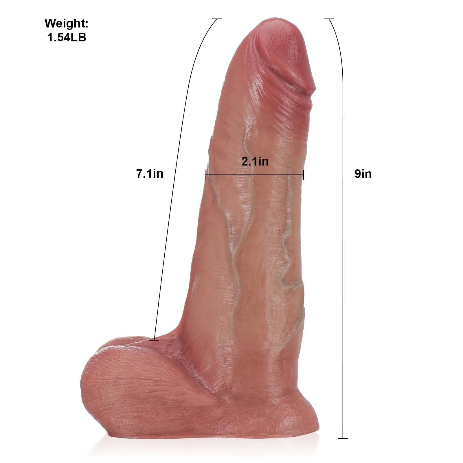 9 Thick Slide-On Skin Dildo with Active Ball and Vac-U-Lock Suction Cup