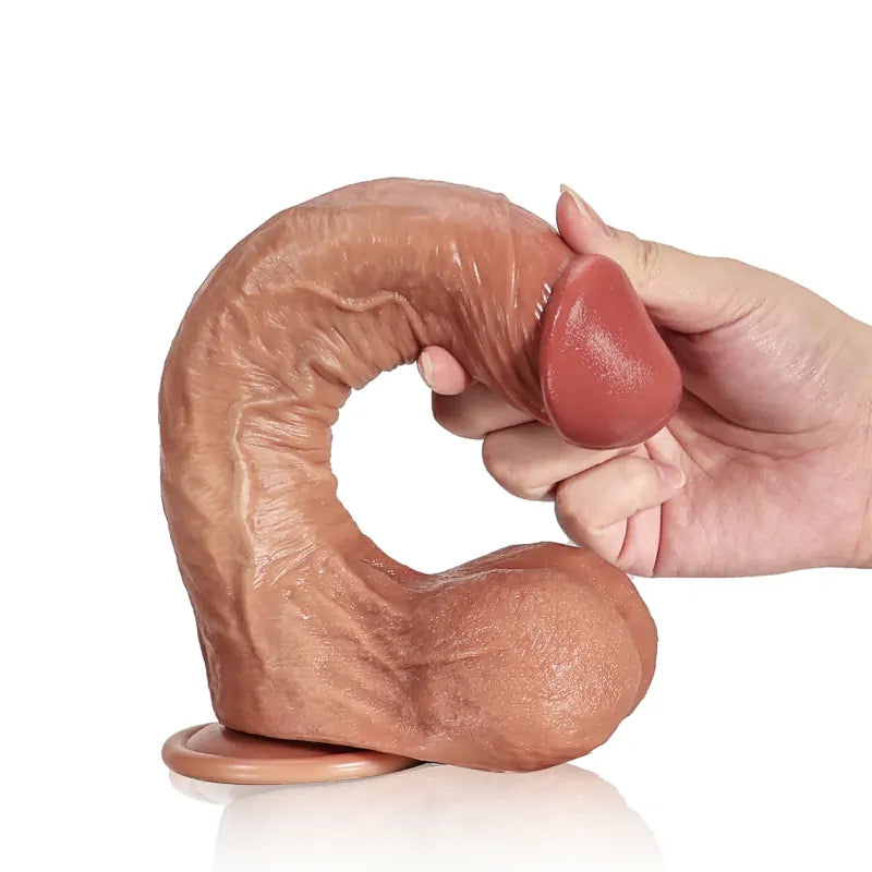 9" Soft Skin Silicone Flexible Realistic Dildo with Sliding Balls