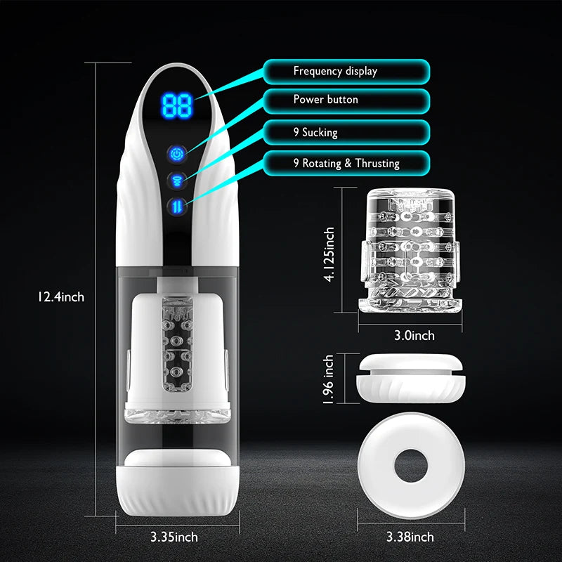 9 Sucking Rotating Thrusting Auto Male Masturbator