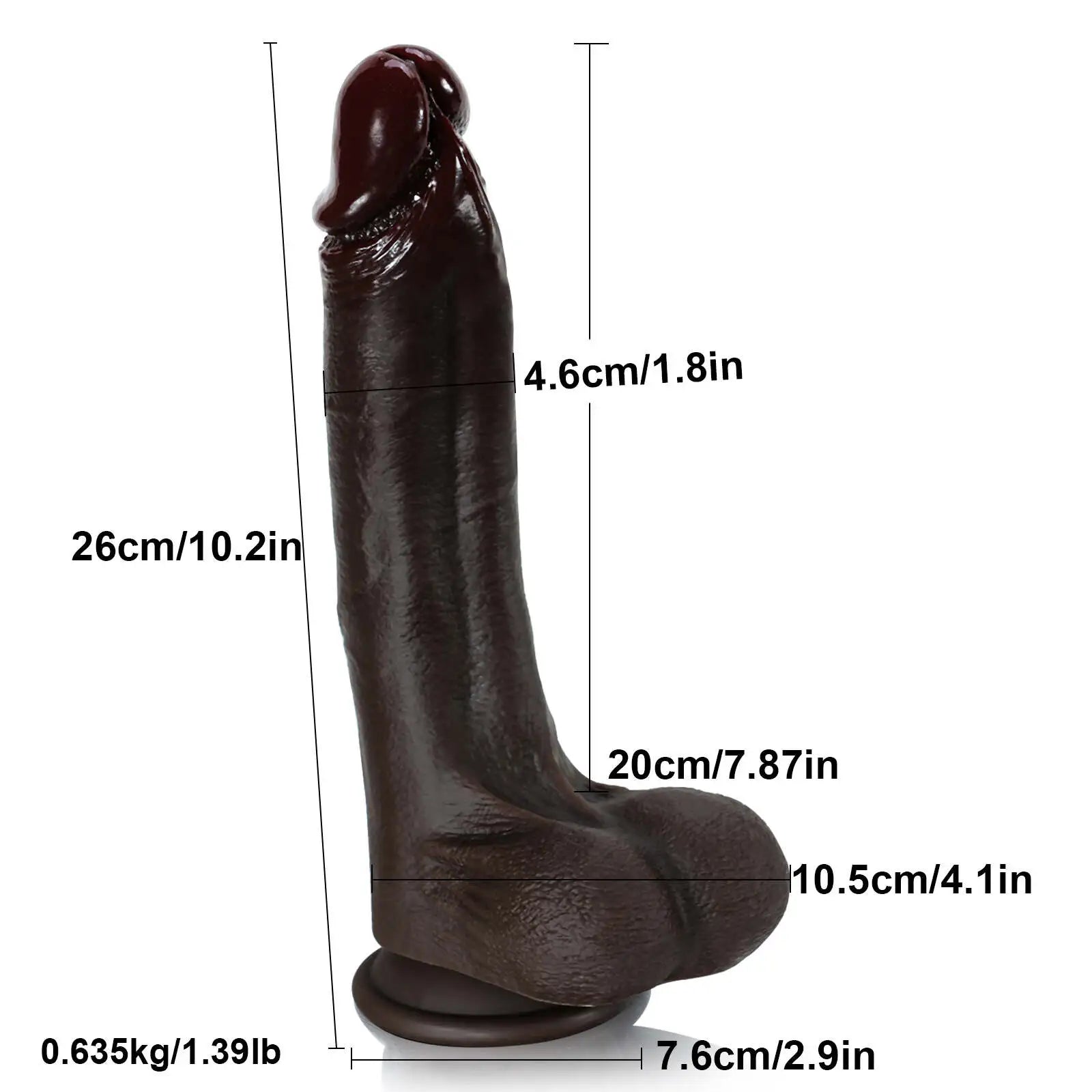 Curved Big Black Cock Dildo 10.2 Inch