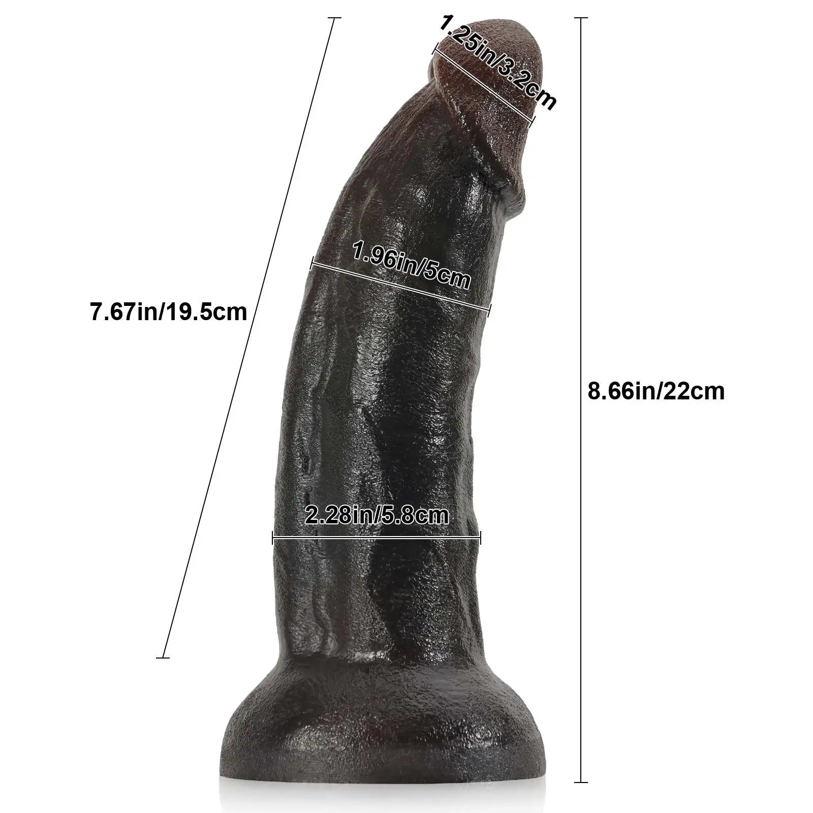 Curved Black Dildo with Suction Cup 8.66  Inch（L Size）