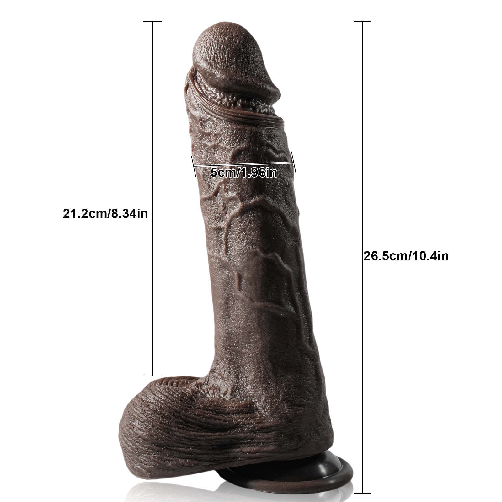 Black Big Thrusting Dildo 7 Thrust & 3 Vibration 10 Inch