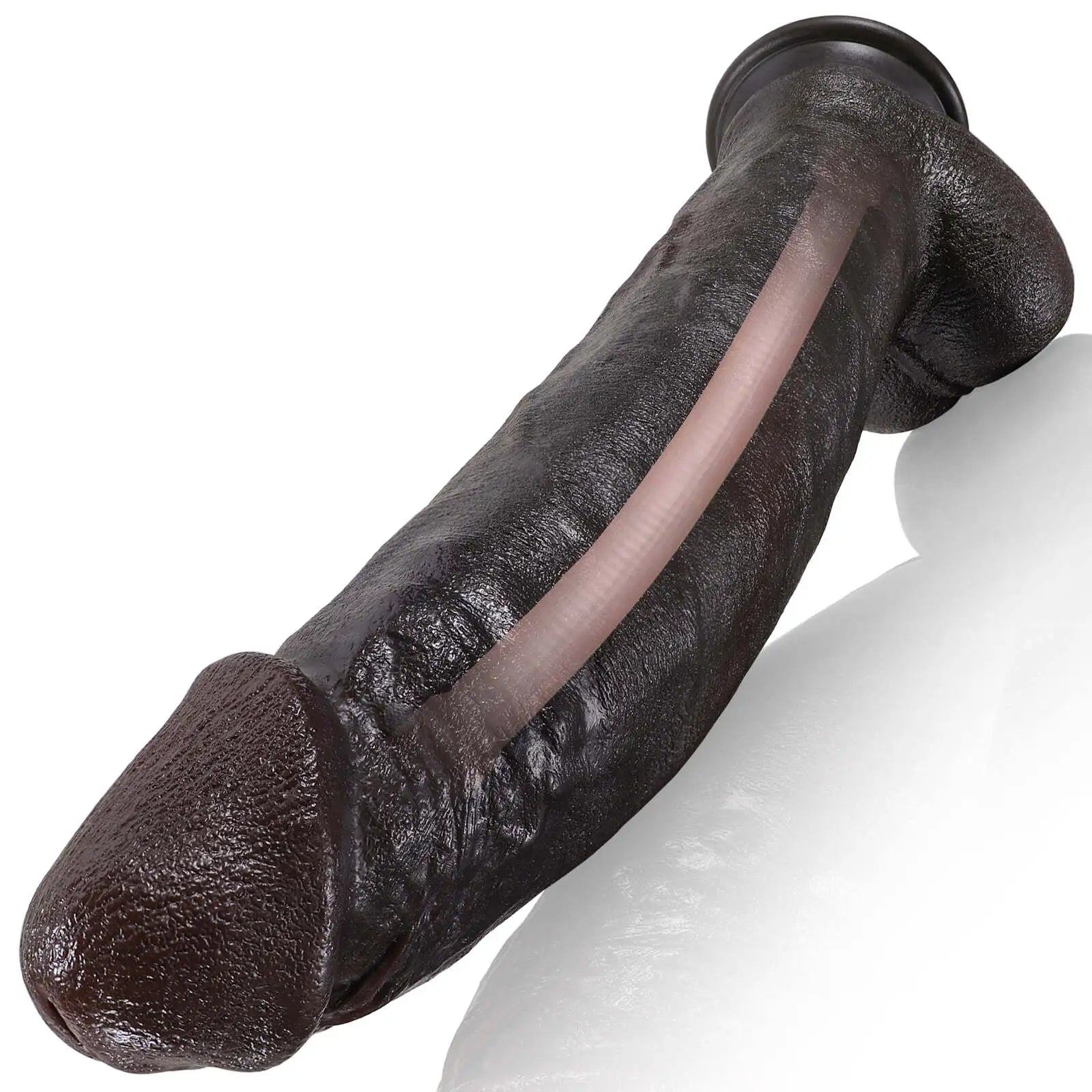 Realistic Black Dildo with Keel 12 Inch