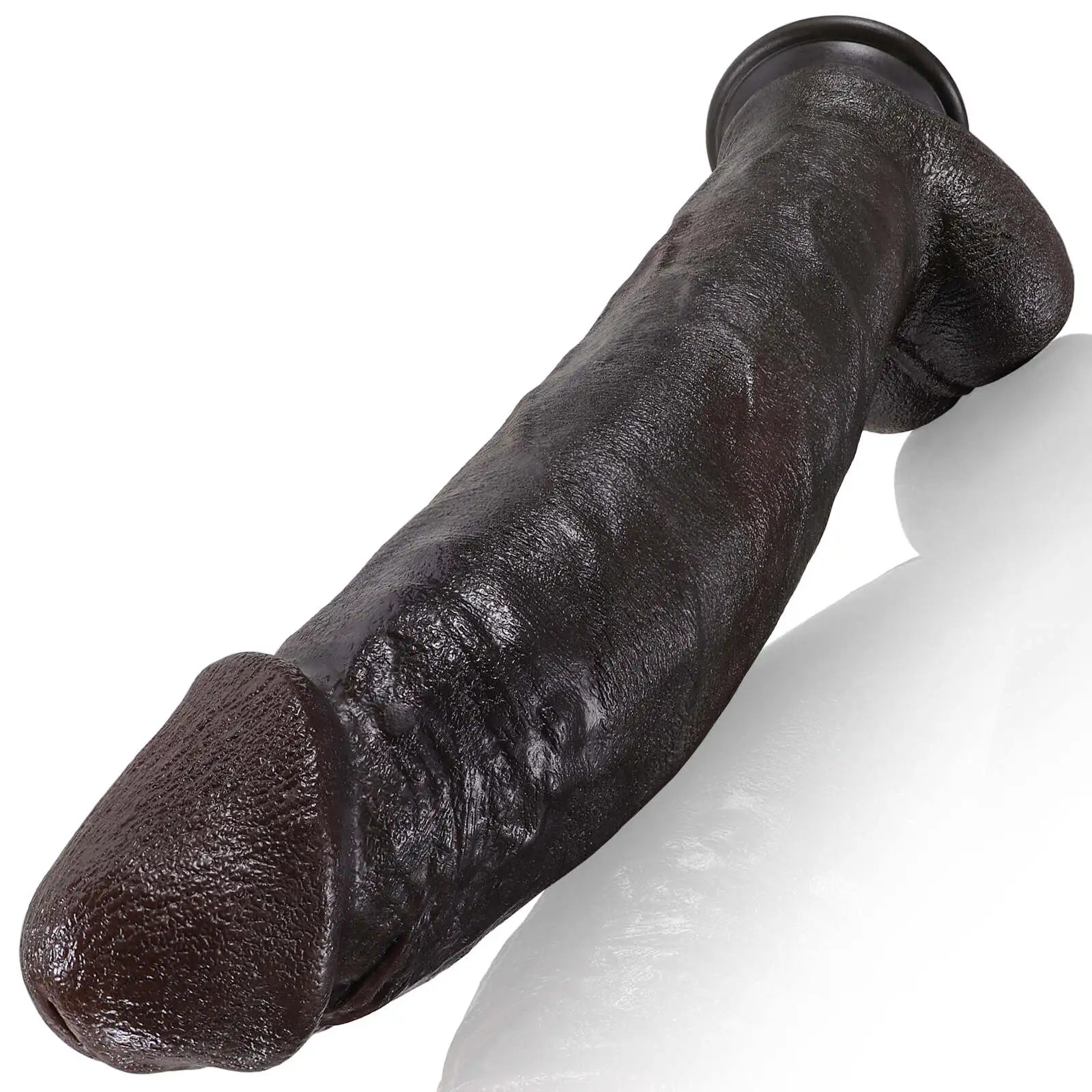 Realistic Black Dildo with Keel 12 Inch