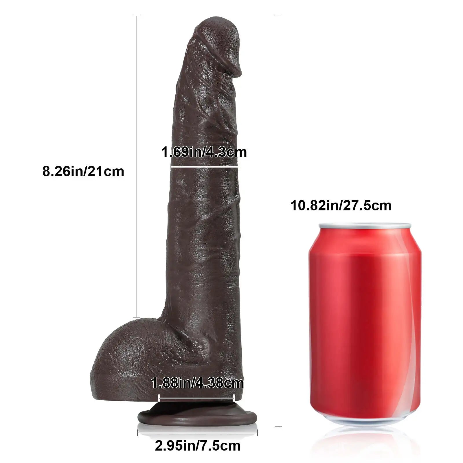 Lifelike Big Black Cock Dildo 10.82 Inch