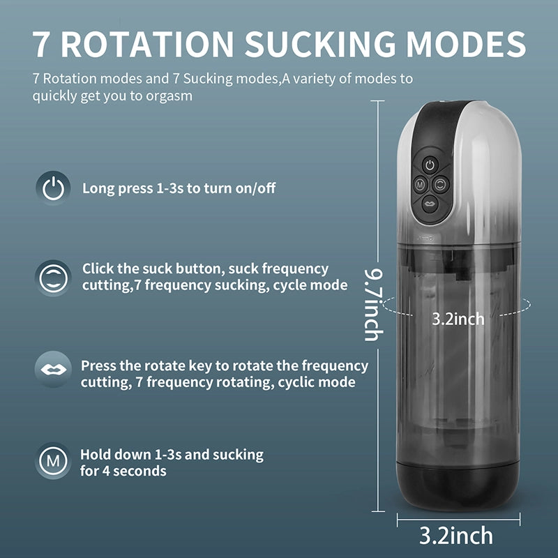 Rotating Sucking Tongue Licking Waterproof Blowjob Machine