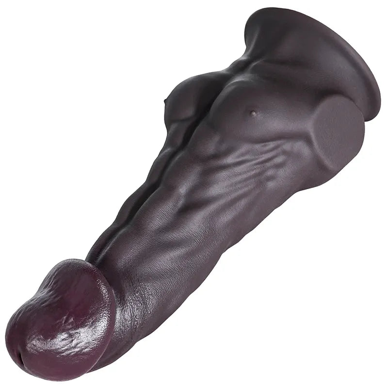 Dark Brown Thick Dildo with Strong Pectorals 9-11Inch