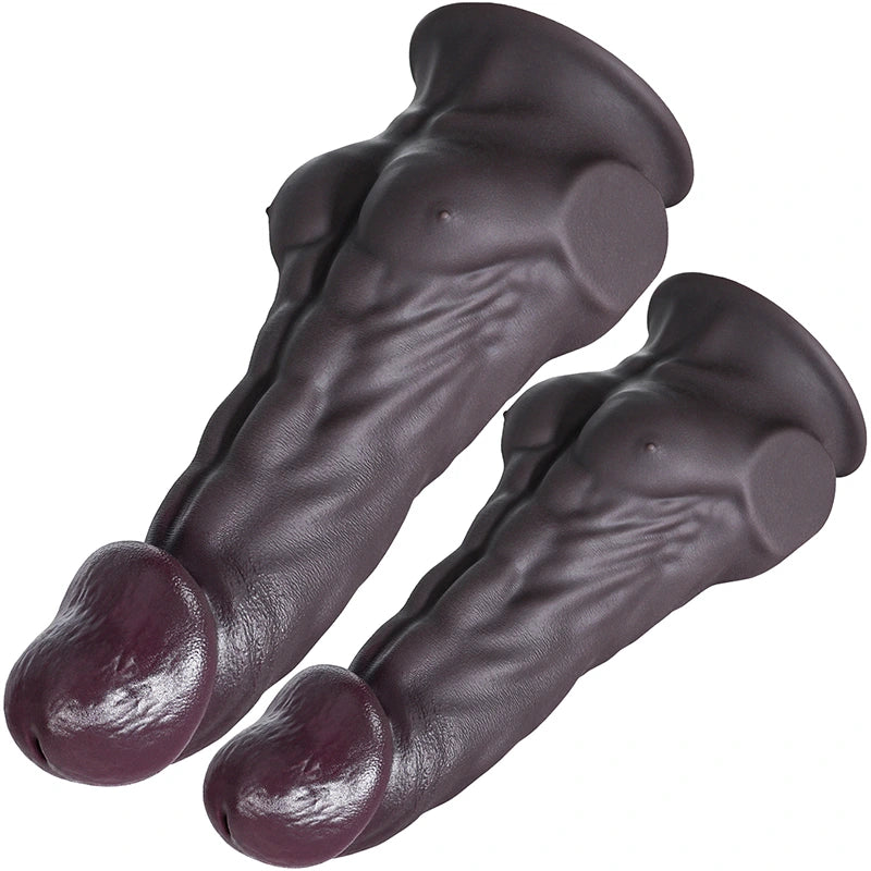 Dark Brown Thick Dildo with Strong Pectorals 9-11Inch