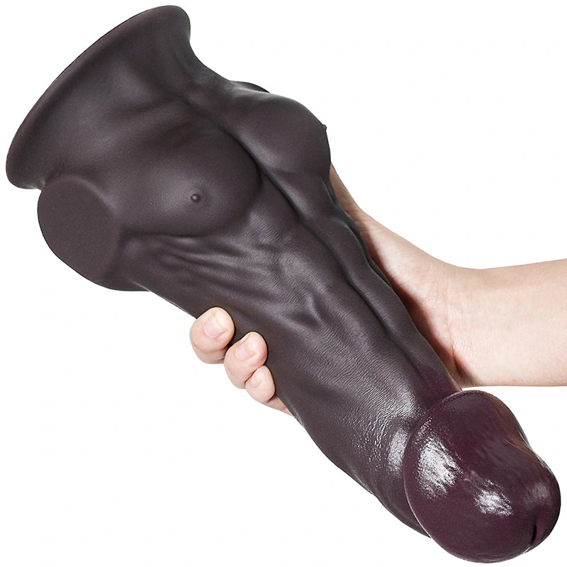 Dark Brown Thick Dildo with Strong Pectorals 9-11Inch