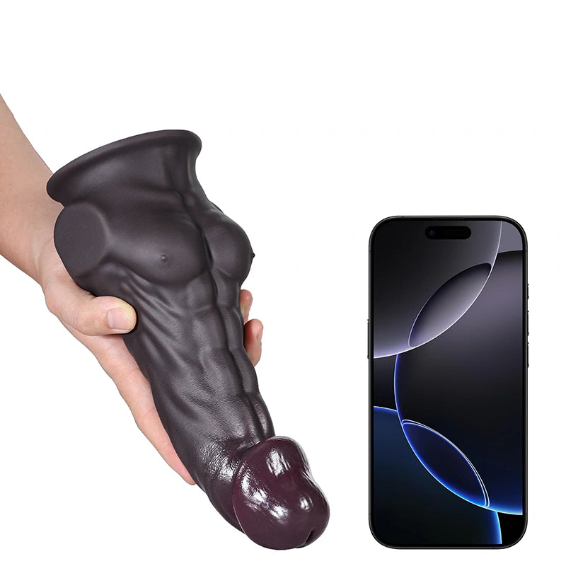 Dark Brown Thick Dildo with Strong Pectorals 9-11Inch