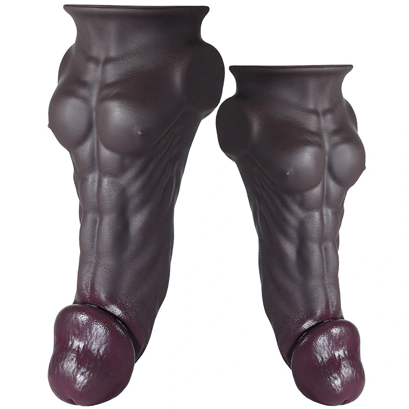 Dark Brown Thick Dildo with Strong Pectorals 9-11Inch