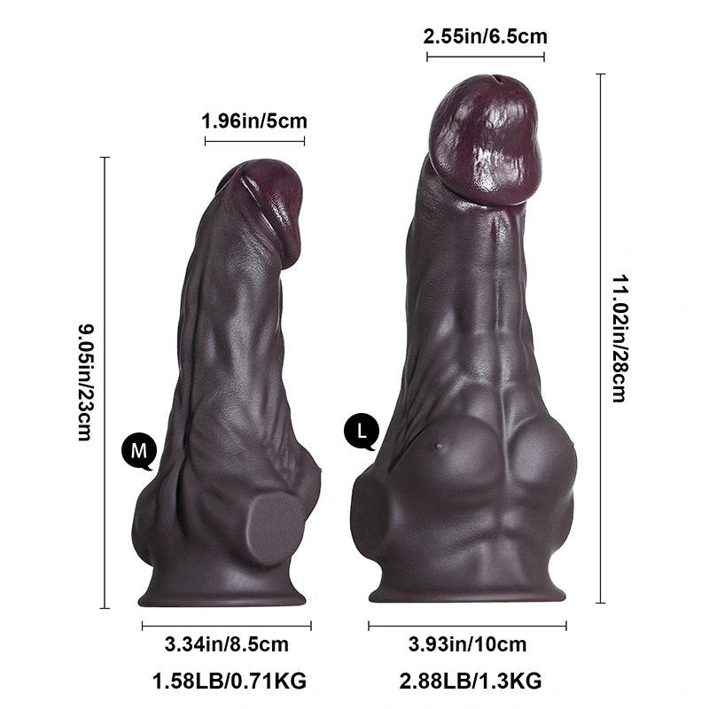 Dark Brown Thick Dildo with Strong Pectorals 9-11Inch