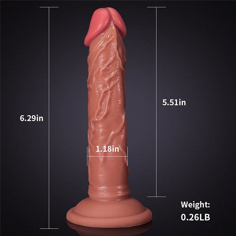 Double Layer Silicone Small Dildo 6.29 Inch