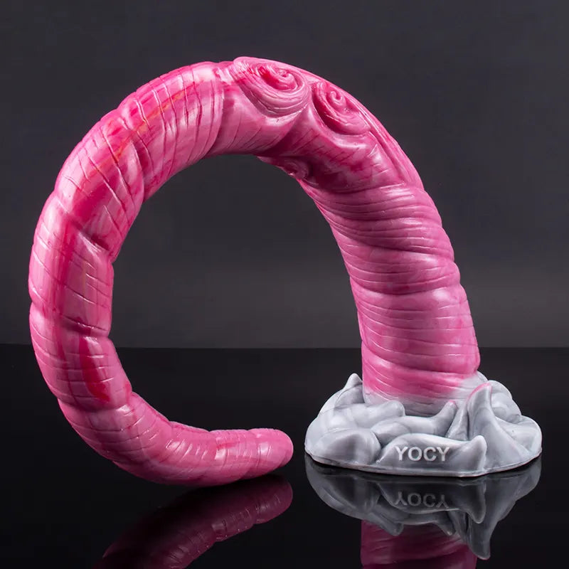 Extra Long Spiral Shaft Silicone Monster Dildo 17.7 Inch