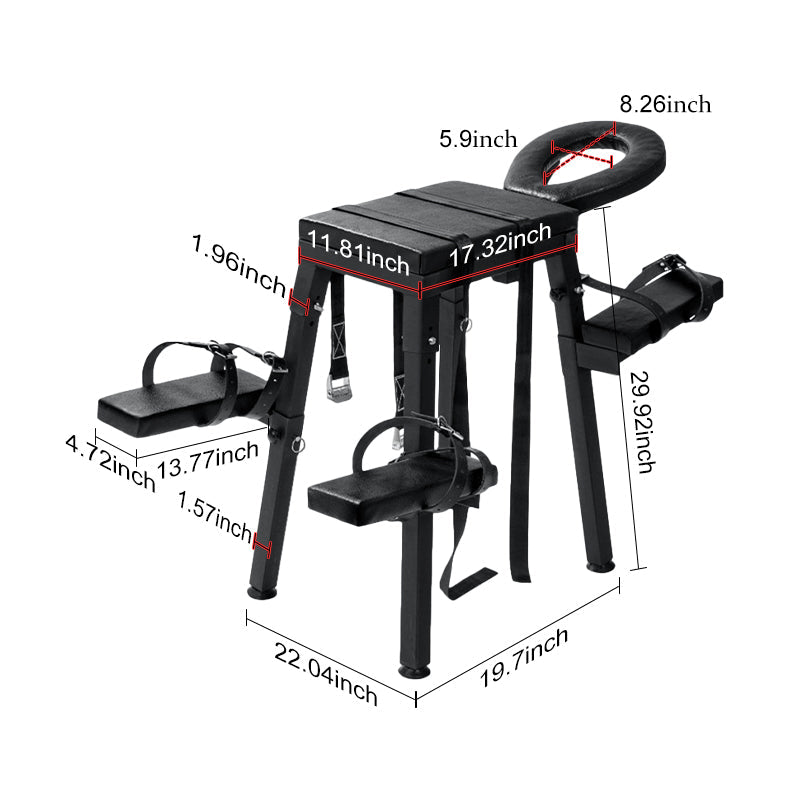 Extreme Sex Chair with Adjustable With Restraint Wrist Cuffs