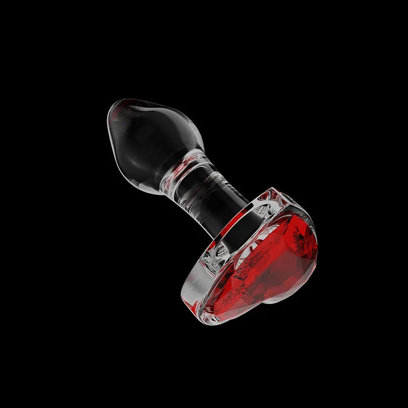 3Pcs Set Heart Shaped Base Glass Butt Plug