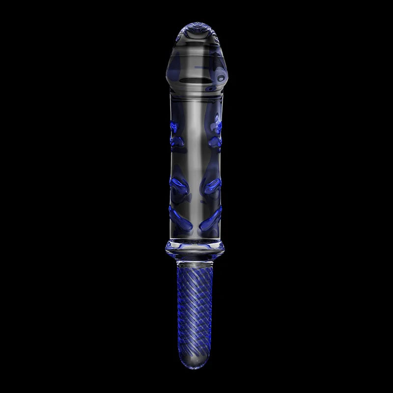 Handle Glass Dildo with Realistic Glans 11.61Inch