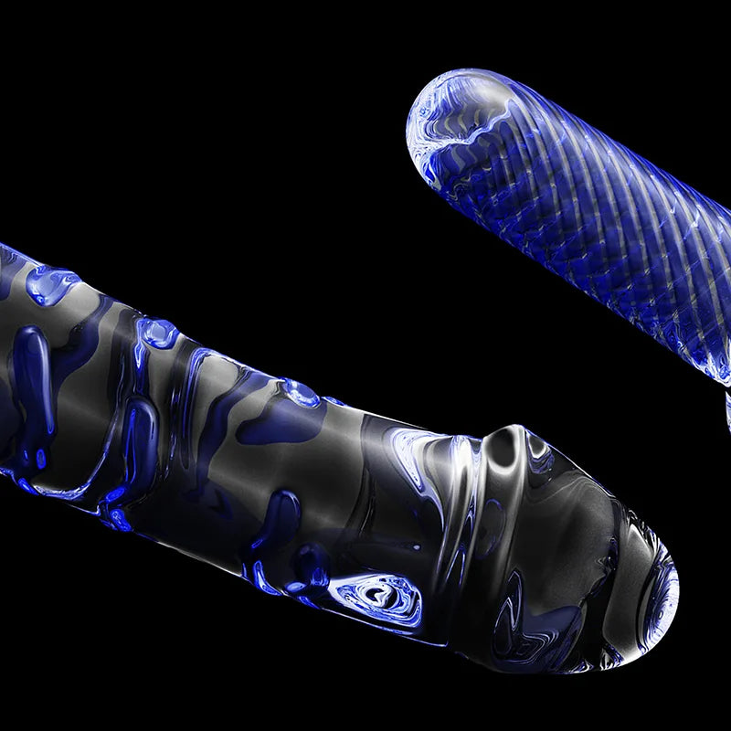 Handle Glass Dildo with Realistic Glans 11.61Inch