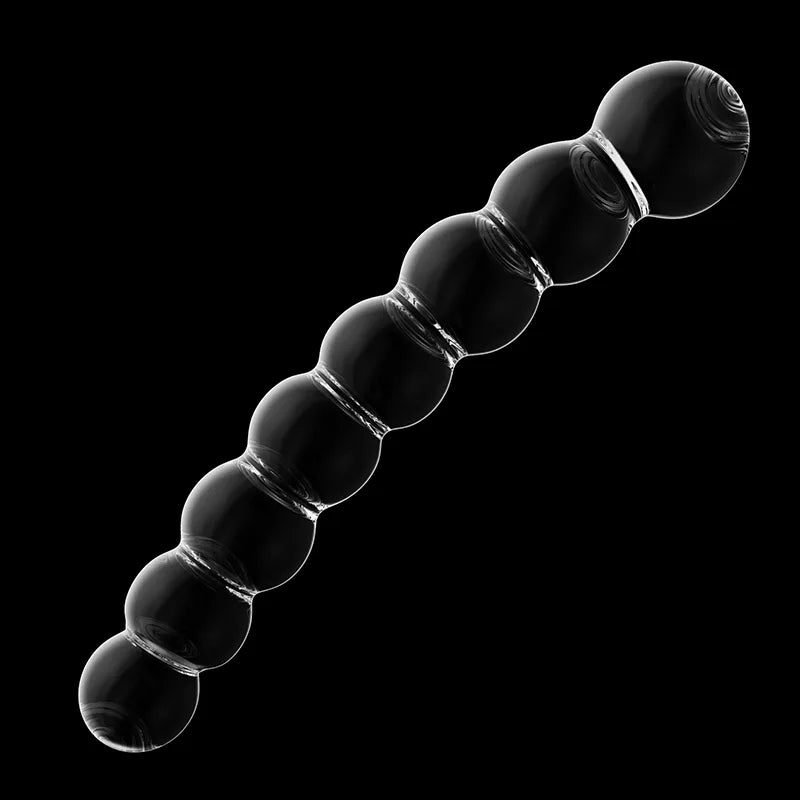 Curved Anal Bead Glass Dildo 7.67Inch