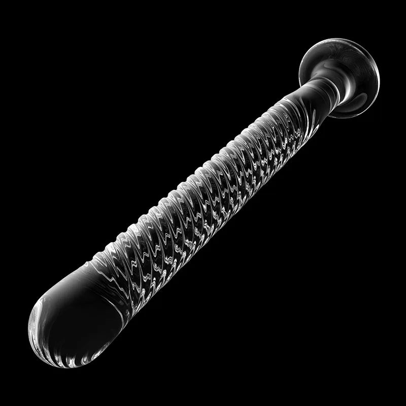 Crystal Glass Dildo with Threaded Shaft 7.48Inch