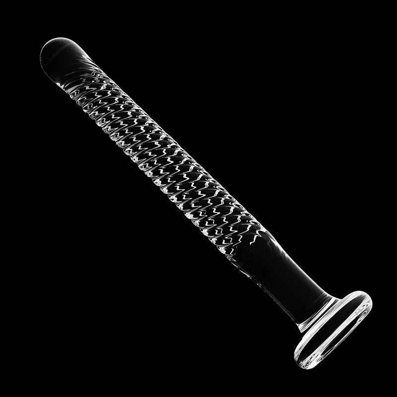 Crystal Glass Dildo with Threaded Shaft 7.48Inch