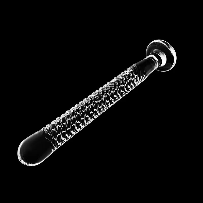 Crystal Glass Dildo with Threaded Shaft 7.48Inch