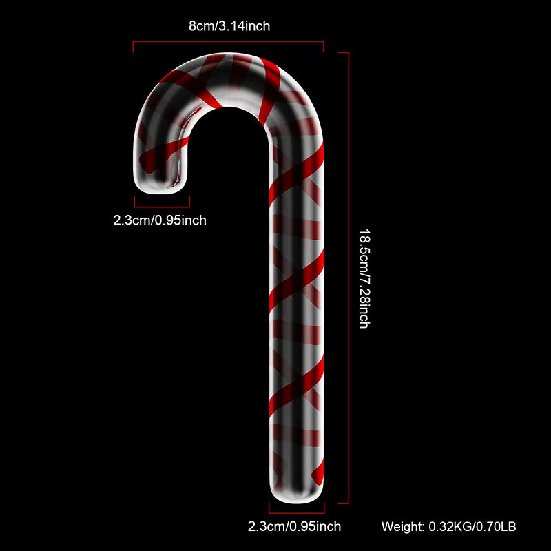 Christmas Cane Dildo with Ribbon 7.28Inch