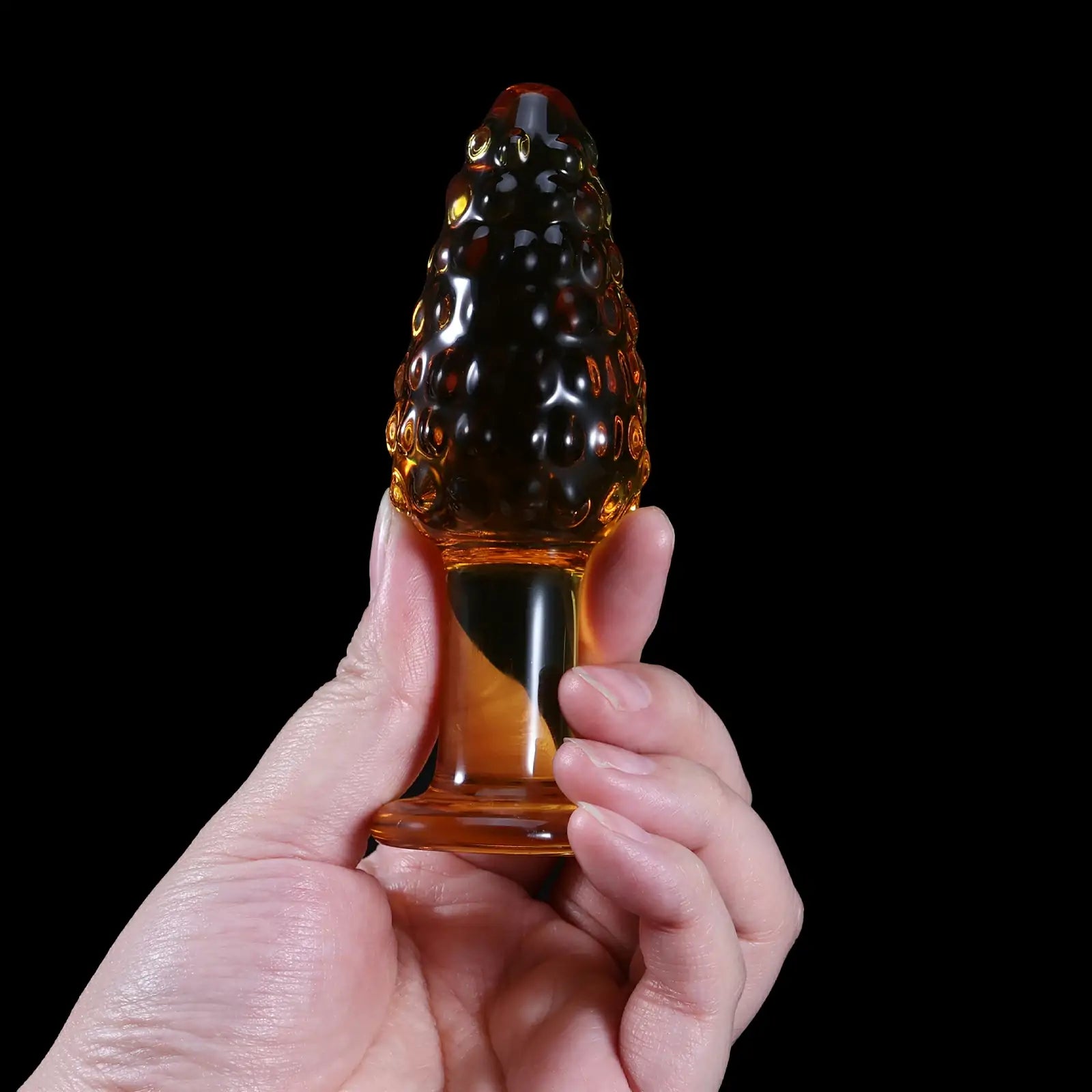 4.3-Inch Orange Crystal Glass Butt Plug