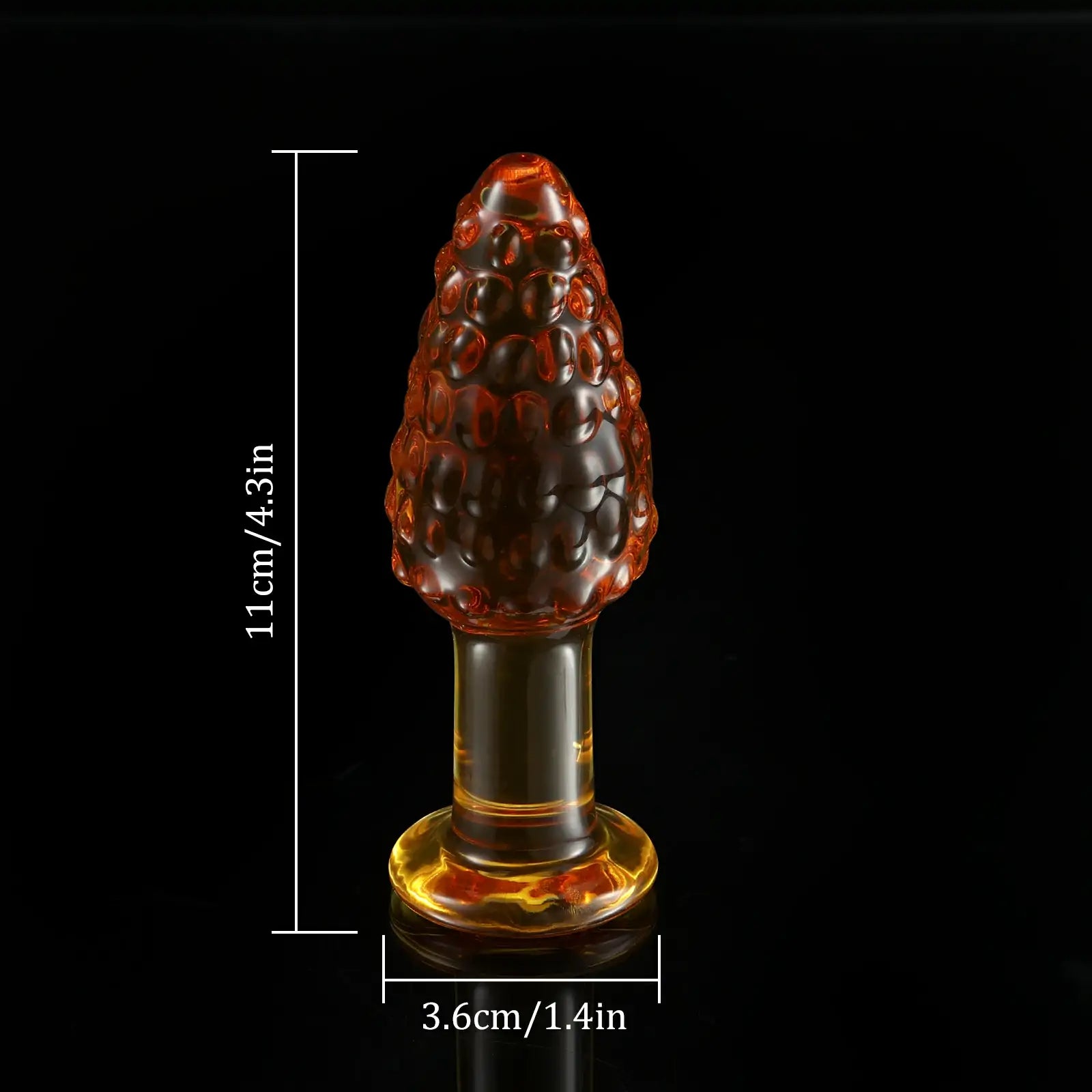4.3-Inch Orange Crystal Glass Butt Plug